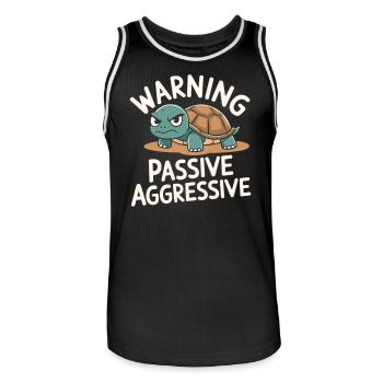 Caution Passive Aggressive Turtle Humor - Men's Basketball Jersey - black/white - Front - AI Model Male 185 dark (185cm)