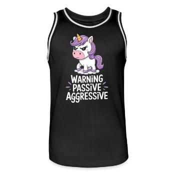 Caution Passive Aggressive Unicorn Humor - Men's Basketball Jersey - black/white - Front - AI Model Male 185 dark (185cm)