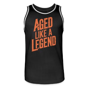 Anniversaire Vieillir comme une légende - Maillot de basket Homme - noir/blanc - Devant - AI Model Male 185 dark (185cm)
