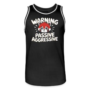 Warning Passive Aggressive Statement with Red - Men's Basketball Jersey - black/white - Front - AI Model Male 185 dark (185cm)