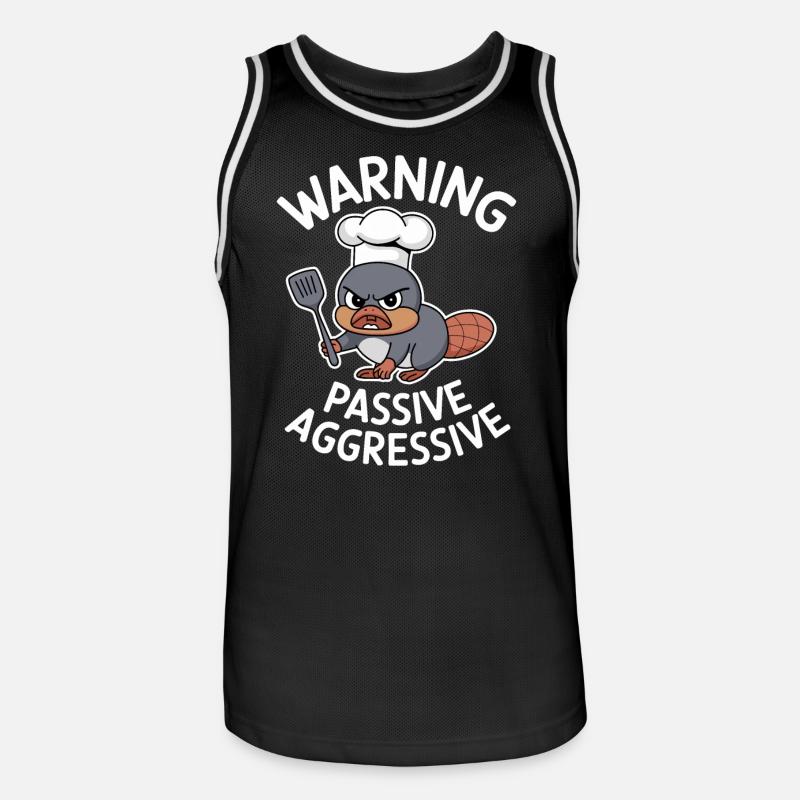 Attention Cuisson passive agressive - Maillot de basket Homme - noir/blanc