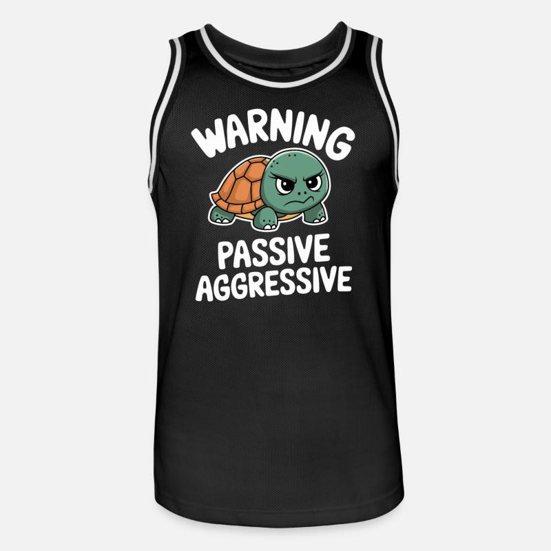 Warning Passive Aggressive Turtle - Men's Basketball Jersey - black/white