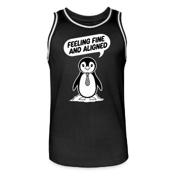 Penguin With Tie: Feeling Fine And Aligned - Men's Basketball Jersey - black/white - Front - AI Model Male 185 dark (185cm)