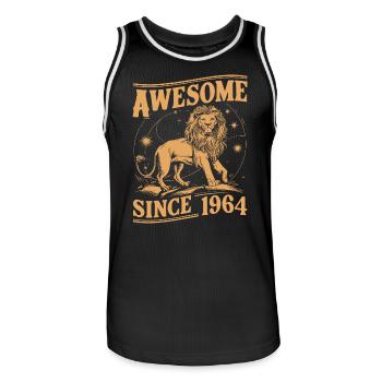 Leo Astrological Sign Zodiac Birthday Year 1964Leo - Men's Basketball Jersey - black/white - Front - AI Model Male 185 dark (185cm)
