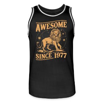 Leo Astrological Sign Zodiac Birthday Year 1977Leo - Männer Basketball-Trikot - Schwarz/Weiß - Vorne - AI Model Male 185 dark (185cm)