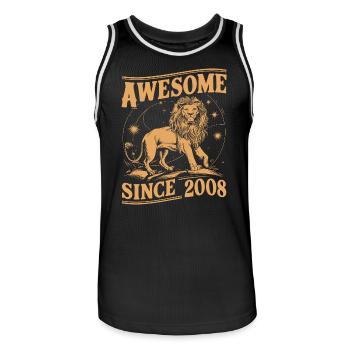 Leo Astrological Sign Zodiac Birthday Year 2008Leo - Männer Basketball-Trikot - Schwarz/Weiß - Vorne - AI Model Male 185 dark (185cm)