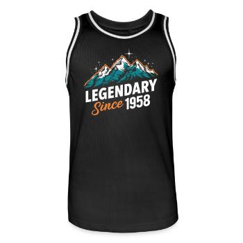 Légendaire depuis 1958 Anniversaire du randonneur Randonnée en montagne - Maillot de basket Homme - noir/blanc - Devant - AI Model Male 185 dark (185cm)
