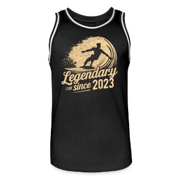 Legendär Seit 2023 Geburtstag Surfer - Männer Basketball-Trikot - Schwarz/Weiß - Vorne - AI Model Male 185 dark (185cm)