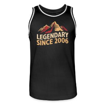 Legendary since 2006 Wanderer Mountain Vintage - Men's Basketball Jersey - black/white - Front - AI Model Male 185 dark (185cm)