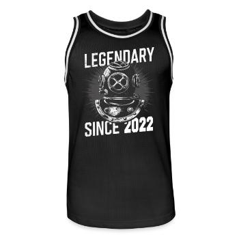 Legendary since 2022 - Diving Diver Birthday - Men's Basketball Jersey - black/white - Front - AI Model Male 185 dark (185cm)