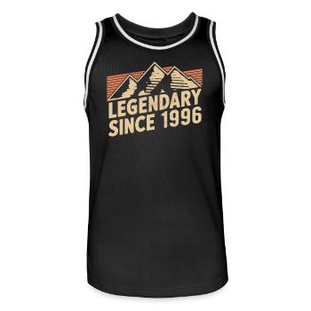 Legendär Seit 1996 Geburtstag - Männer Basketball-Trikot - Schwarz/Weiß - Vorne - AI Model Male 185 dark (185cm)
