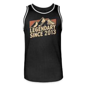 Legendär Seit 2013 Geburtstag - Männer Basketball-Trikot - Schwarz/Weiß - Vorne - AI Model Male 185 dark (185cm)