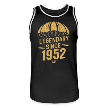 Légendaire depuis 1952 - Skydiver Birthday Vintage - Maillot de basket Homme - noir/blanc - Devant - AI Model Male 185 dark (185cm)