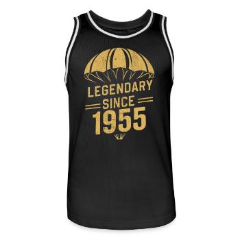 Légendaire depuis 1955 - Skydiver Birthday Vintage - Maillot de basket Homme - noir/blanc - Devant - AI Model Male 185 dark (185cm)