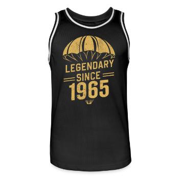 Legendary Since 1965 - Skydiver Birthday Vintage - Men's Basketball Jersey - black/white - Front - AI Model Male 185 dark (185cm)