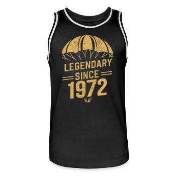 Légendaire depuis 1972 - Skydiver Birthday Vintage - Maillot de basket Homme - noir/blanc - Devant - AI Model Male 185 dark (185cm)