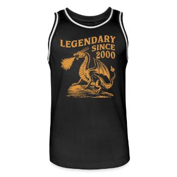 Légendaire depuis 2000 Anniversaire Dragon Fantasy - Maillot de basket Homme - noir/blanc - Devant - AI Model Male 185 dark (185cm)