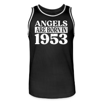 Engel Geboren Im Jahr 1953 Geburtstag - Männer Basketball-Trikot - Schwarz/Weiß - Vorne - AI Model Male 185 dark (185cm)