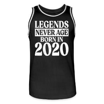 Les légendes ne vieillissent jamais Anniversaire 2020 - Maillot de basket Homme - noir/blanc - Devant - AI Model Male 185 dark (185cm)