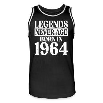 Legends Never Grow Old Birthday 1964 - Men's Basketball Jersey - black/white - Front - AI Model Male 185 dark (185cm)