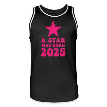 Ein Stern Wurde 2025 Geboren Geburtstag - Männer Basketball-Trikot - Schwarz/Weiß - Vorne - AI Model Male 185 dark (185cm)