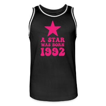 Ein Stern Wurde 1992 Geboren Geburtstag - Männer Basketball-Trikot - Schwarz/Weiß - Vorne - AI Model Male 185 dark (185cm)