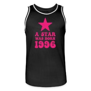 Une star est née en 1996 Anniversaire - Maillot de basket Homme - noir/blanc - Devant - AI Model Male 185 dark (185cm)