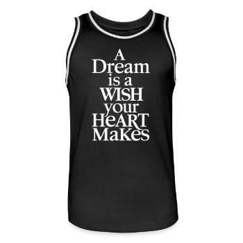 A dream is a wish that your heart makes - Men's Basketball Jersey - black/white - Front - AI Model Male 185 dark (185cm)