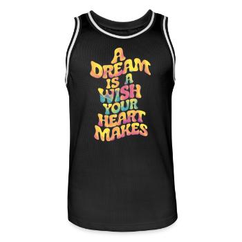 A dream is a wish of your heart - Men's Basketball Jersey - black/white - Front - AI Model Male 185 dark (185cm)