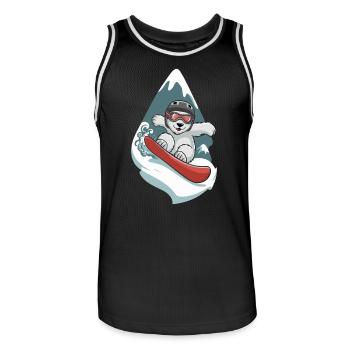 Schneebär auf Snowboard Abenteuer - Männer Basketball-Trikot - Schwarz/Weiß - Vorne - AI Model Male 185 dark (185cm)