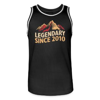 Legendary since 2010 Wanderer Mountain Vintage - Men's Basketball Jersey - black/white - Front - AI Model Male 185 dark (185cm)