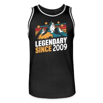 Legendary since 2009 Vintage Mountain Retro Mountains - Men's Basketball Jersey - black/white - Front - AI Model Male 185 dark (185cm)