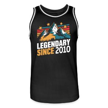 Legendary since 2010 Vintage Mountain Retro Mountains - Men's Basketball Jersey - black/white - Front - AI Model Male 185 dark (185cm)