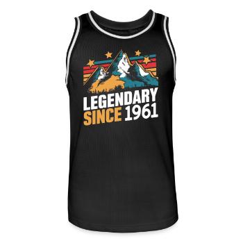 Legendär Seit 1961 Vintage Gebirge Retro Berge - Männer Basketball-Trikot - Schwarz/Weiß - Vorne - AI Model Male 185 dark (185cm)