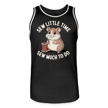 Sew Little Time Sew Much To Do Hamster - Männer Basketball-Trikot - Schwarz/Weiß - Vorne - AI Model Male 185 dark (185cm)
