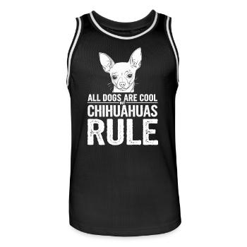 Alle Hunde Sind Cool Aber Chihuahuas Herrschen - Männer Basketball-Trikot - Schwarz/Weiß - Vorne - AI Model Male 185 dark (185cm)