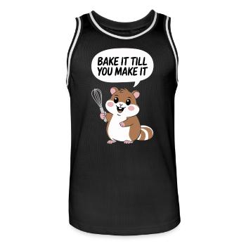 Bakery Baker Bake It Till You Make It - Men's Basketball Jersey - black/white - Front - AI Model Male 185 dark (185cm)