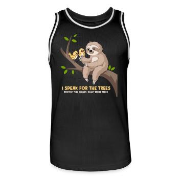 Je parle pour les arbres : militant écologiste - Maillot de basket Homme - noir/blanc - Devant - AI Model Male 185 dark (185cm)
