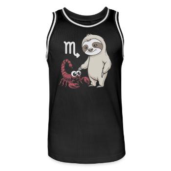 Skorpion Sternzeichen Faultier trifft niedlichen - Männer Basketball-Trikot - Schwarz/Weiß - Vorne - AI Model Male 185 dark (185cm)