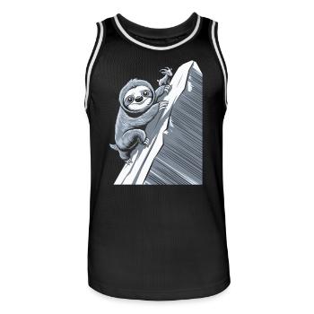Zodiaque Capricorne Paresseux sur la montagne - Maillot de basket Homme - noir/blanc - Devant - AI Model Male 185 dark (185cm)