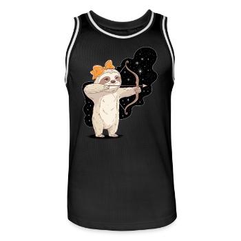 Schütze Sternzeichen Faultier mit Bogen und Pfeil - Männer Basketball-Trikot - Schwarz/Weiß - Vorne - AI Model Male 185 dark (185cm)