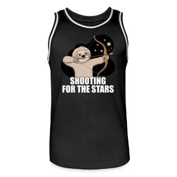 Sagittarius Zodiac Sloth Shooting For The - Men's Basketball Jersey - black/white - Front - AI Model Male 185 dark (185cm)