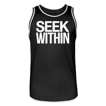 Search Spirituality Quote Inspired Within You - Men's Basketball Jersey - black/white - Front - AI Model Male 185 dark (185cm)
