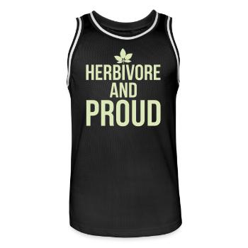 Mangeurs d’herbes et fierté : végétalien végétarien - Maillot de basket Homme - noir/blanc - Devant - AI Model Male 185 dark (185cm)
