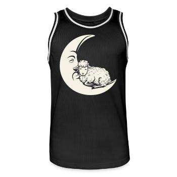 Träumender Mond Mit Schaf - Fantasievolle Flucht - Männer Basketball-Trikot - Schwarz/Weiß - Vorne - AI Model Male 185 dark (185cm)