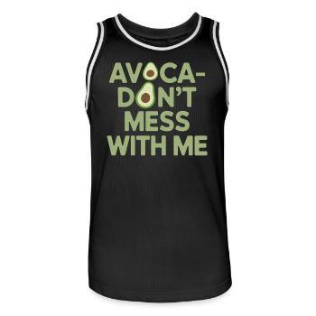 Avocado Vegan Vegetarier Humor - Männer Basketball-Trikot - Schwarz/Weiß - Vorne - AI Model Male 185 dark (185cm)