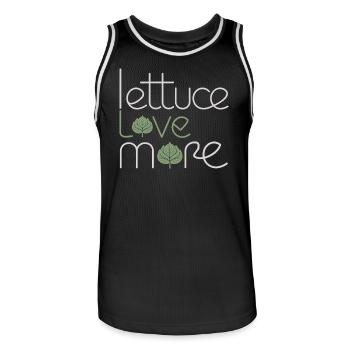 Lettuce Love More For Vegan Vegetarians - Men's Basketball Jersey - black/white - Front - AI Model Male 185 dark (185cm)