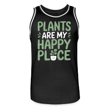 Pflanzen Sind Mein Glücksort Vegan Vegetarisch - Männer Basketball-Trikot - Schwarz/Weiß - Vorne - AI Model Male 185 dark (185cm)