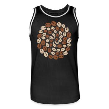 Kaffeebohnen Muster Kreis Liebhaber - Männer Basketball-Trikot - Schwarz/Weiß - Vorne - AI Model Male 185 dark (185cm)