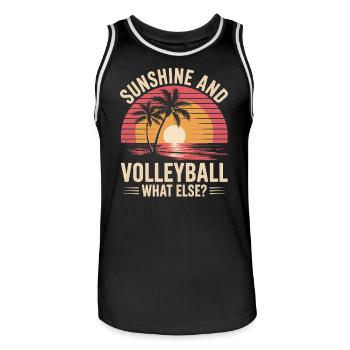 Sonne Und Volleyball Was Sonst? Strand Und Spaß - Männer Basketball-Trikot - Schwarz/Weiß - Vorne - AI Model Male 185 dark (185cm)